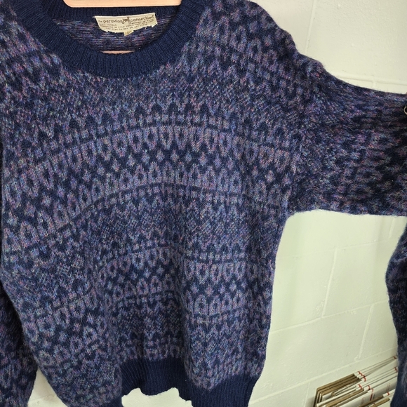 vtg 90s Peruvian Connection Pure Alpaca Blue Jacquard Pattern Crewneck Sweater - Picture 5 of 8